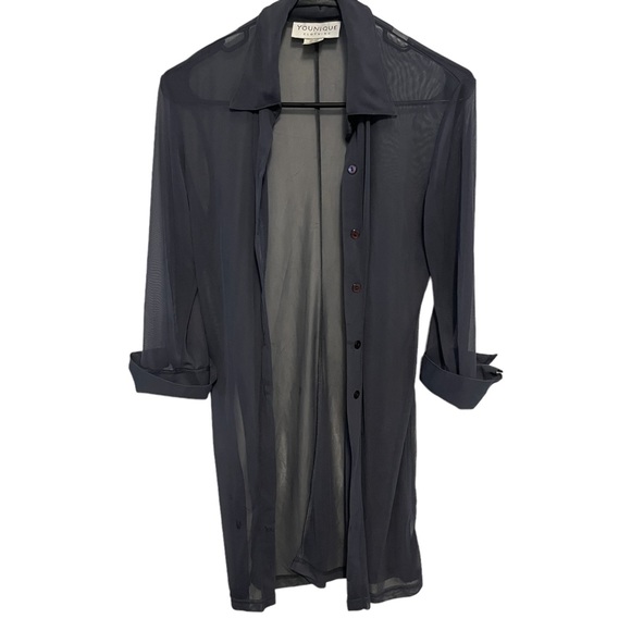 Sheer button down cardigan - Picture 1 of 4